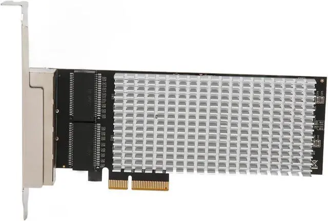 Alt view image 5 of 7 - Quad Port 2.5G Base T PCIe Network Adapter, PCI Express X4 LAN Controller, 10/100/1000M/2.5Gbps Ethernet Card for Windows and, Easy Installation with Heat Sink, RJ45 Ports