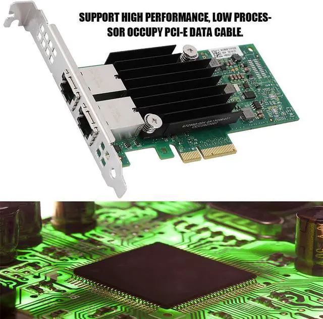 Alt view image 4 of 7 - 2 Port Gigabit NIC Network Card for T2 PCIe X4 10Gbps with High Performance, Low CPU Usage Occupation, Auto Negotiation Technology, Support Alan Network Convergence