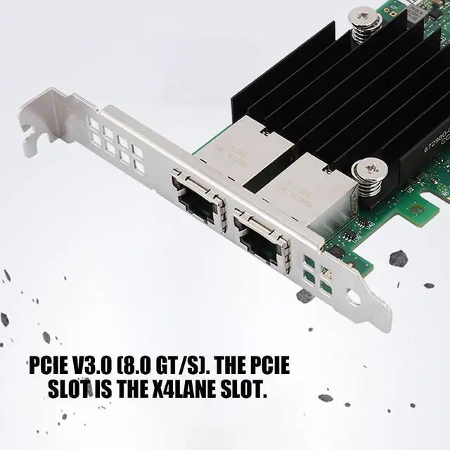 Alt view image 5 of 7 - 2 Port Gigabit NIC Network Card for T2 PCIe X4 10Gbps with High Performance, Low CPU Usage Occupation, Auto Negotiation Technology, Support Alan Network Convergence