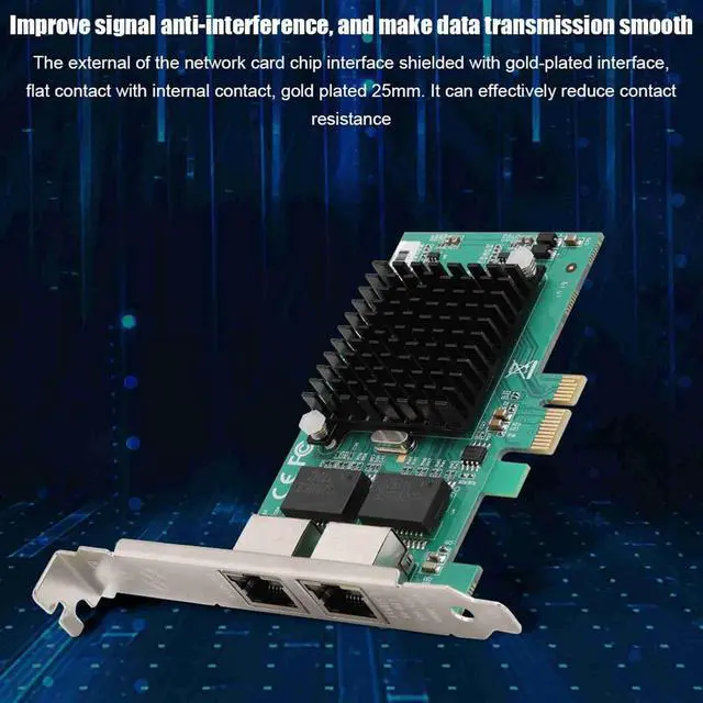 Alt view image 6 of 7 - PCI E 1X Gigabit Ethernet Network Card, Server Computer NIC, Speed Network A with 82575 Chip, Gold Plated Interface for Desktop and Server, Compatible with x4