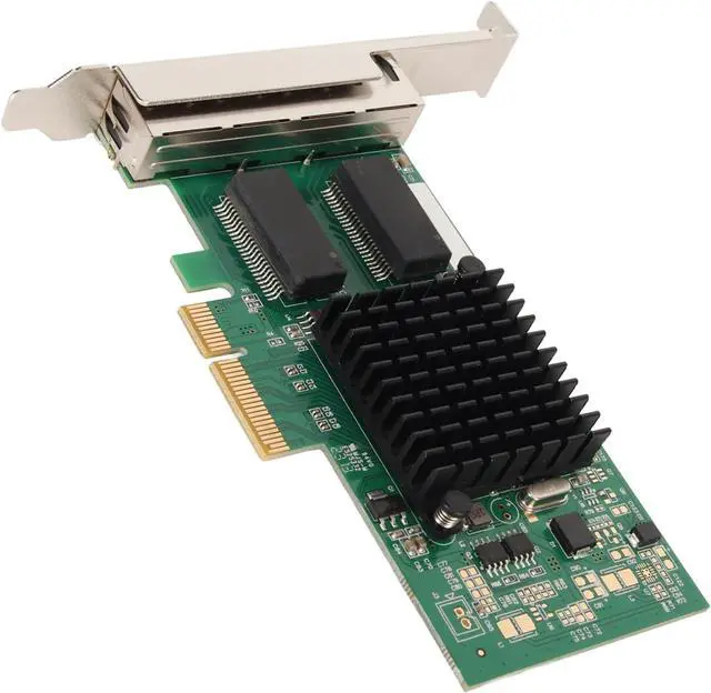 Alt view image 6 of 7 - PCIe Network Card 4 Ports Gigabit Ethernet Card, PCI 20. 5 GTs Network Adapter, 1000Mbps RJ45 Desktop Network Card for Server Computer with Bracket, Compatible