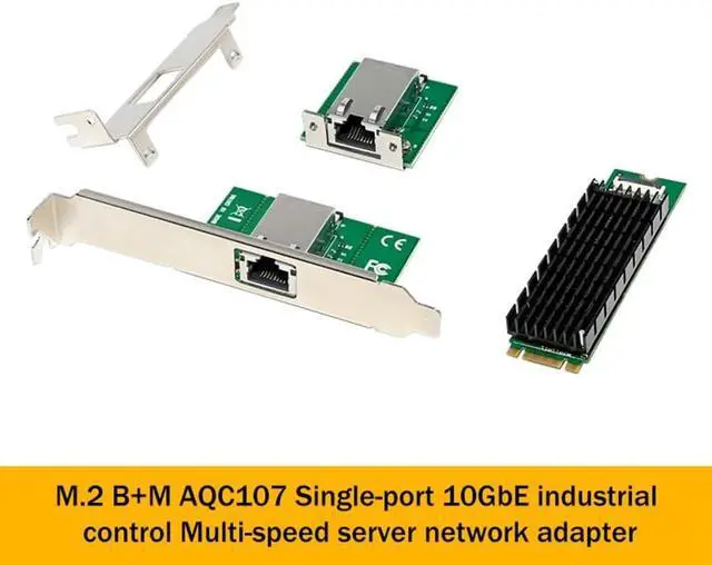 Alt view image 2 of 6 - M.2 B+M AQC107 10G Network Card, Green, 500377271