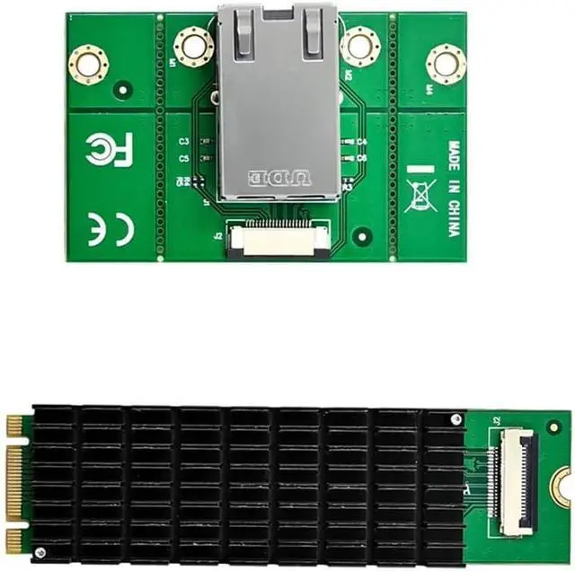Alt view image 5 of 6 - M.2 B+M AQC107 10G Network Card, Green, 500377271