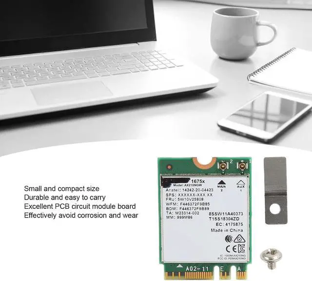 Alt view image 3 of 7 - Wireless Card, Supports Wi Fi 6e Three Frequencies, PCB Circuitry Module Board for Windows 10 11, Linux, Chrome OS