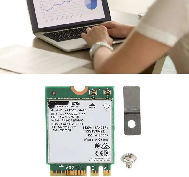 Alt view image 4 of 7 - Wireless Card, Supports Wi Fi 6e Three Frequencies, PCB Circuitry Module Board for Windows 10 11, Linux, Chrome OS