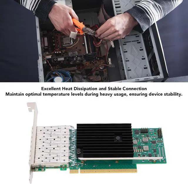 Alt view image 2 of 7 - GOWENIC 25G Ethernet Network Card, Technology, Stable and Efficient Network Connection, with Low Profile Stand, for Wins 10 11