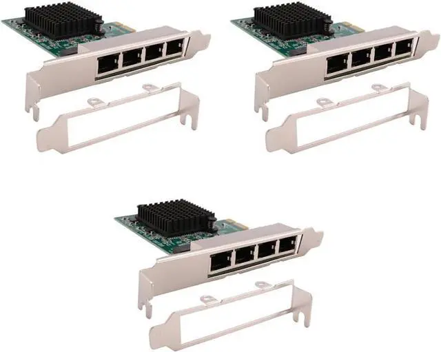 Main image of 3X Network Cards Network/LAN Adapter PCI-E Network Card Realtek RJ45 Internet Ethernet Gigabit 4 Port Network Card