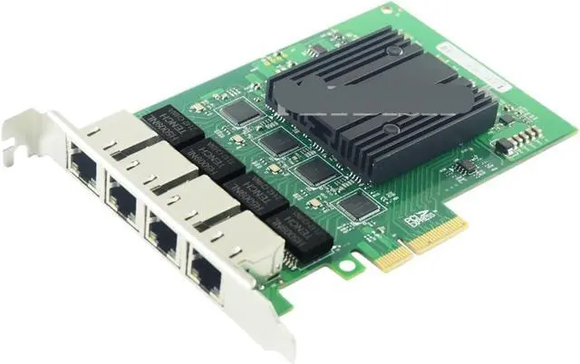 Main image of PCI-E X4 Gigabit 4 Port Server Card Server NIC I210-T4 RJ45 Ethernet NIC Industrial Camera Vision Network Card PCB Green