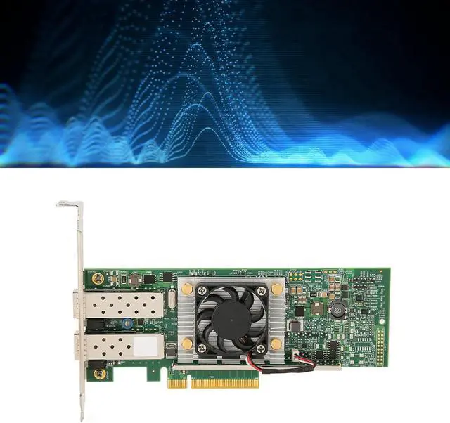 Alt view image 6 of 7 - BCM57810S 10GB Dual Port SFP PCIe X8 Ethernet Converged Network Adapter, 10Gbps Ethernet Network Card with Cooling Fan, Multifunction Server Network Card for Speed Data