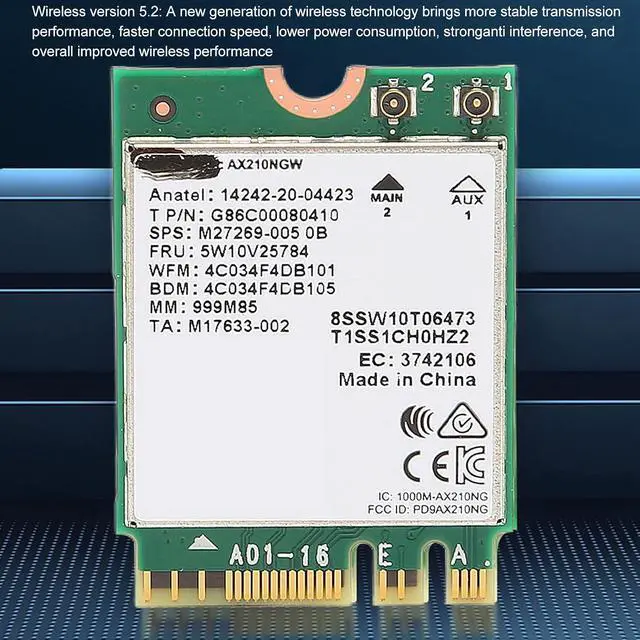 Alt view image 3 of 7 - WiFi Card, BT 5.2 Versi Stable Transmissi AX210 Chip Triple Band Beacon Wireless Internet Card, OFDMA Technology Multi Directional Transmissi for Win 11 for Win11