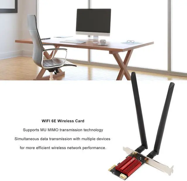 Alt view image 3 of 7 - Septpenta WiFi Card, 5374Mbps Pcie WiFi 6e Card, MU MIMO Transmissi Technology, Triband 6G/5.8G/2.4Ghz Heat Sink PCI e Wireless Network Cards