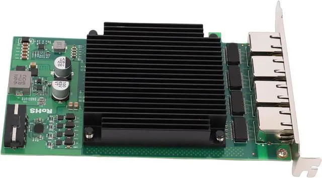 Alt view image 2 of 7 - 4 Port PoE Network Card with Efficient Heat Dissipation, Strong Compatibility for Long Term Performance, 2500Mbps Transmission Speed, Support for 10, 11, Server 2019, Server