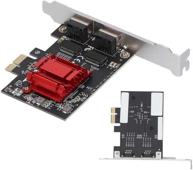 Alt view image 3 of 7 - Port Server Gigabit Ethernet Card Computer Adapter Controller Accessories TXA094 PCI-E 82576 T2 Card