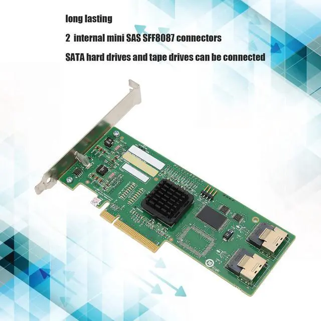 Alt view image 2 of 7 - PCI e X8 Gigabit Ethernet Server Adapter, 2 SAS SFF8087 Connector, High Performance Data Protection, Long PCB Material Life is Suitable for Virtual Tape Library