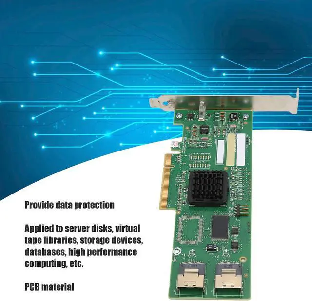 Alt view image 3 of 7 - PCI e X8 Gigabit Ethernet Server Adapter, 2 SAS SFF8087 Connector, High Performance Data Protection, Long PCB Material Life is Suitable for Virtual Tape Library