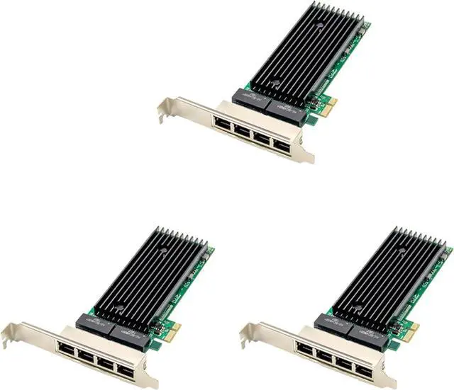 Main image of 3X PCI-E 4 Port RJ45 Server 1X PCIe X1 82576 Chip 10/100/1000Mbps LAN Quad Port Server Gigabit Network Card
