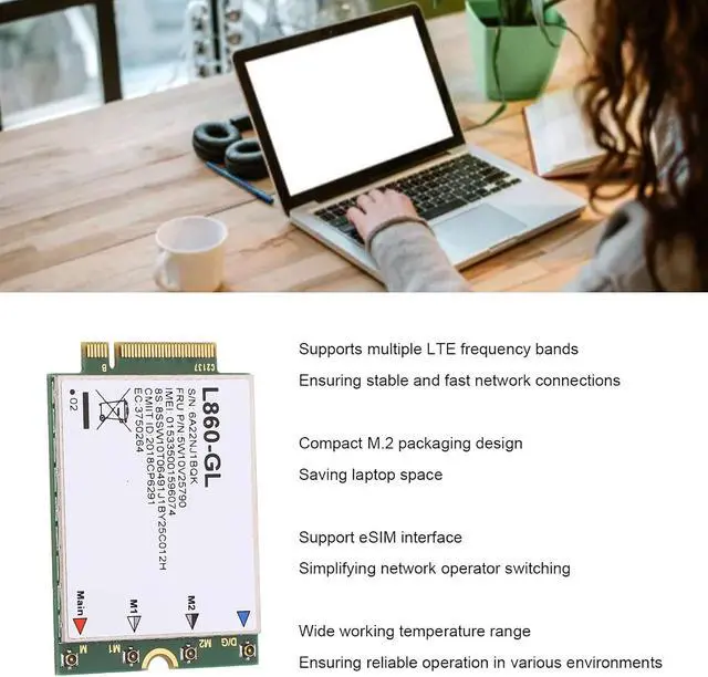 Alt view image 7 of 7 - Acouto 4G LTE Card L860 GL Chipset M.2 ESIM Module for ThinkPad X1 P15 P17 T14 P14s T15 P15s