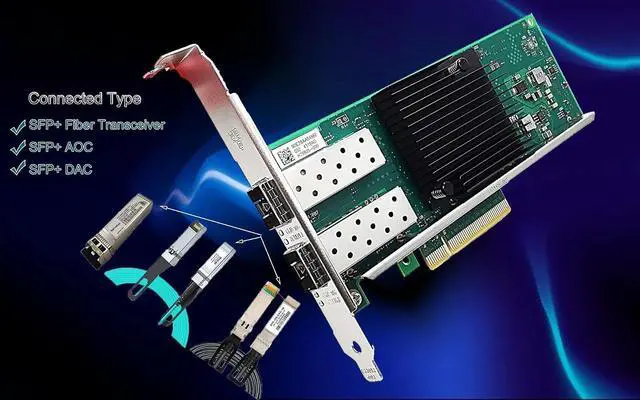 Alt view image 3 of 3 - 10Gb PCI-E Network Card X710DA2BLK Dual SFP+ Port Ethernet LAN Adapter Server X710-DA2 PCIE x8,x16 for Windows/VMware