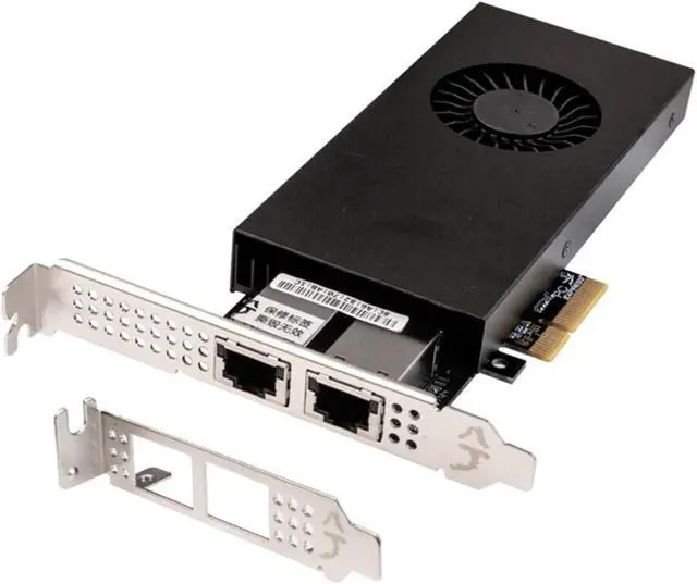 Alt view image 2 of 6 - 10G Dual RJ45 Port Dual M.2 Mixed Type Network Card PCIE3.0 * 4 Port Automatic Channel Allocation Support NAS