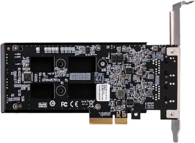 Alt view image 4 of 6 - 10G Dual RJ45 Port Dual M.2 Mixed Type Network Card PCIE3.0 * 4 Port Automatic Channel Allocation Support NAS
