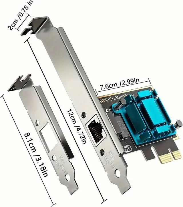 Alt view image 2 of 7 - 2.5 GBase-T Gigabit Network Card 2500M PCI Express Ethernet Adapter LAN Controller RJ45 for Windows 10/8/7/Mac and Linux OS with Low Profile