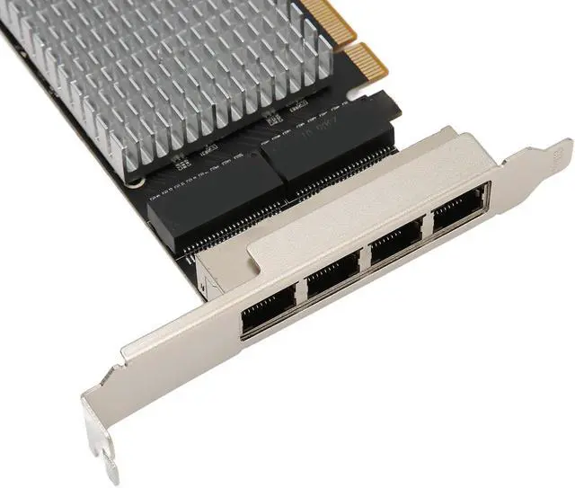 Alt view image 7 of 7 - Quad Port 2.5G Base T PCIe Network Adapter, PCI Express X4 LAN Controller, 10/100/1000M/2.5Gbps Ethernet Card for Windows and, Easy Installation with Heat Sink, RJ45 Ports