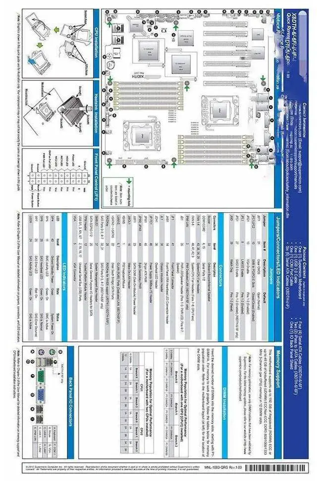Alt view image 4 of 4 - X8DTH-iF for ServerBoard Processor 5600/5500 Series DDR3 SATA2 PCI-E 2.0 Dual-Port Gigabit Ethernet IPMI 2.0