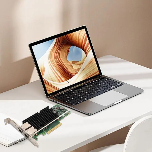 Alt view image 5 of 7 - PCIe Network Card Dual Port RJ45 10 NIC PCIe X8 716589 002 PCIe Network Adapter Gigabit Ethernet Card