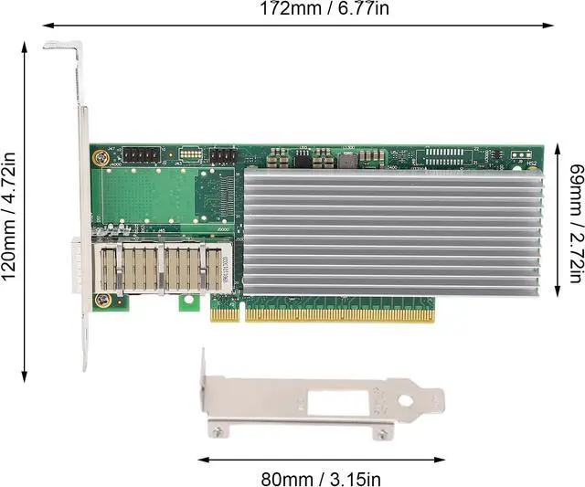 Alt view image 2 of 7 - 100G Single Port Ethernet Network Adapter Card, Stable Ethernet Network Card