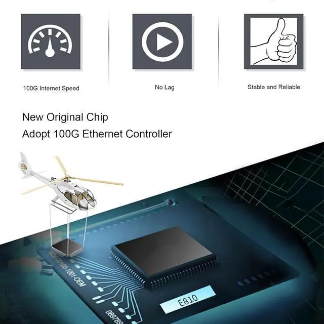 Alt view image 3 of 7 - 100G Single Port Ethernet Network Adapter Card, Stable Ethernet Network Card