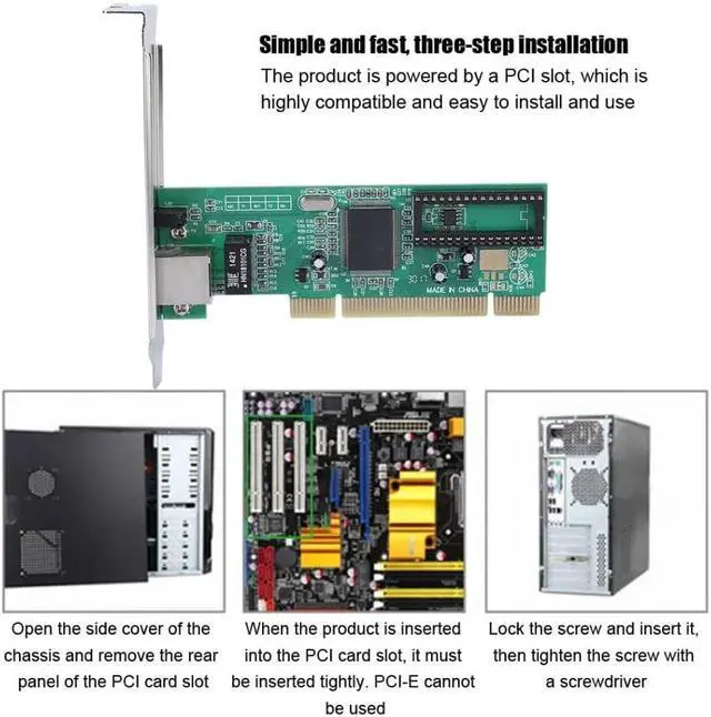 Alt view image 2 of 5 - Gigabit Ethernet Adapter Card PCI-E Network 10/100/1000Mbps LAN Converter Controller Module