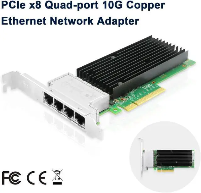 Alt view image 5 of 6 - PCIe x8 Quad-Port 10G Copper Ethernet Network Adapter