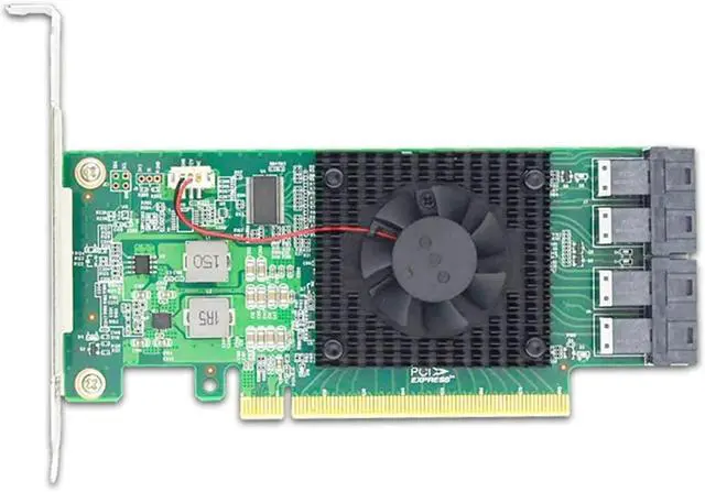 Alt view image 5 of 5 - PCIe3.0 X16 to 4 X U.2 NVMe SSD Switch Adapter with PLX8747 ControllerDoesn't Require The Motherboard Bifurcation