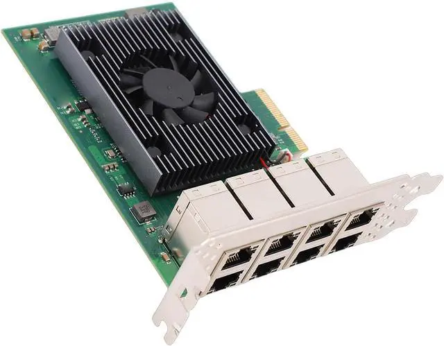 Alt view image 7 of 7 - 8 Port Gigabit Ethernet PCIe Network Card, 1350AM4 Chip Supported, with Aluminum Heat Sinks, for Servers Workstations Gaming Devices