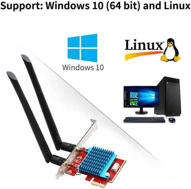 Alt view image 7 of 7 - Adapter 3000Mbps 5.2 AX210 Card 2.4G/5Ghz/6Ghz 802.11ac/ax