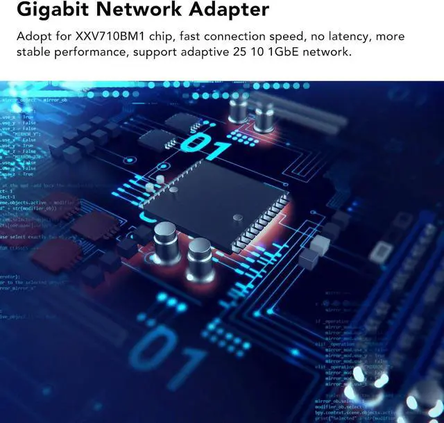 Alt view image 4 of 7 - Gavigain Gigabit Network Card,PCIE X8 Single Port 25G Server Fiber NIC Network Adapter for XXV710BM1