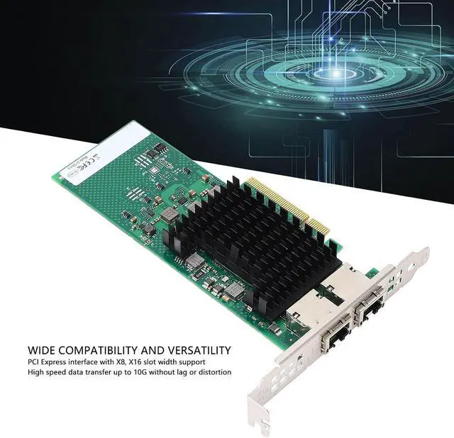 Alt view image 3 of 7 - Dual Port 10GbE RJ45 PCI E Ethernet Server Adapter Network Card, Ideal for Virtualization and Gaming