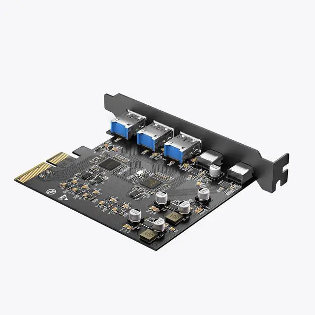 Alt view image 3 of 5 - 10Gbps PCIe USB 3.2 Gen 2 Card, 5-Port USB Expansion Card with 2 USB C & 3 USB-A Ports, PCI Express 3.0 x4 Adapter for Desktop PC, External SSD, VR Headset, Workstation, Data Transfer Only