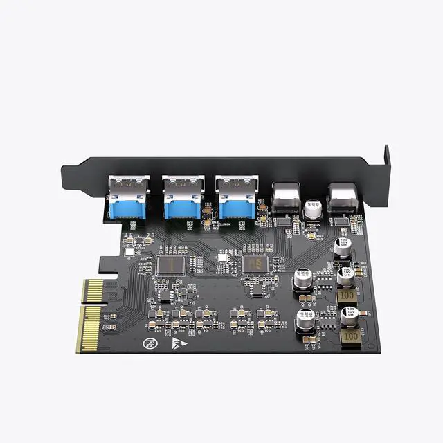 Alt view image 4 of 5 - 10Gbps PCIe USB 3.2 Gen 2 Card, 5-Port USB Expansion Card with 2 USB C & 3 USB-A Ports, PCI Express 3.0 x4 Adapter for Desktop PC, External SSD, VR Headset, Workstation, Data Transfer Only