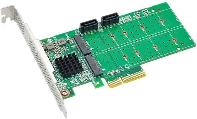 Alt view image 3 of 4 - Generic 6Gb PCIe x4 to 2-Port M.2 & 2-Port SATA RAID Card