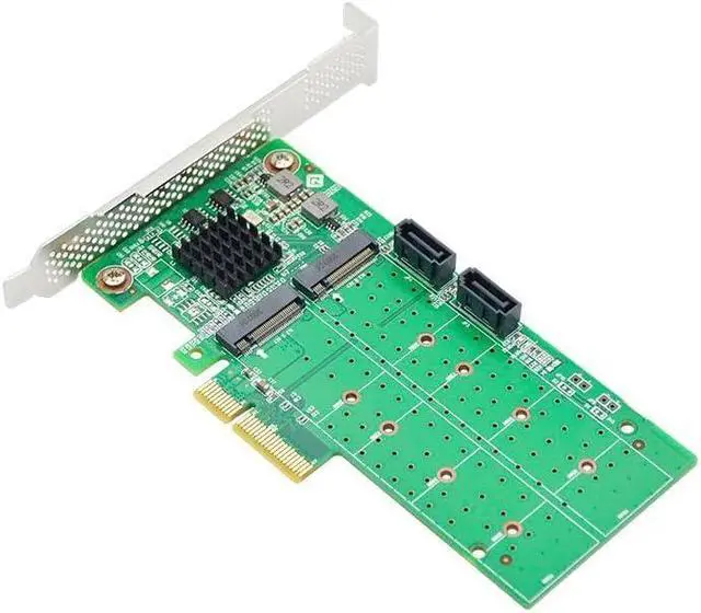 Alt view image 2 of 4 - Generic 6Gb PCIe x4 to 2-Port M.2 & 2-Port SATA RAID Card