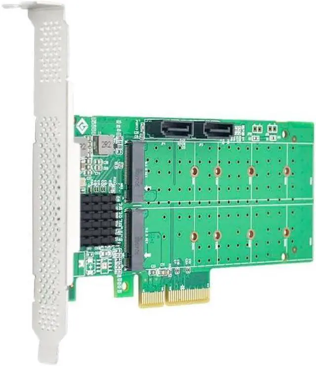 Alt view image 4 of 4 - Generic 6Gb PCIe x4 to 2-Port M.2 & 2-Port SATA RAID Card