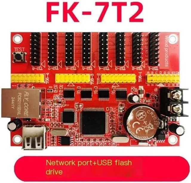 Alt view image 3 of 5 - Control Card FK-7T2 Network Port Network USB Flash Drive Opera Stage subtitle Screen Single and Double Color LED Display 7T2