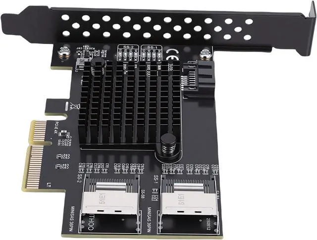 Alt view image 2 of 7 - PCIe to Serial ATA Card, PCI Express 4X to 2 Port SFF 8087 and 1 Port Serial ATA 3.0 Expansion Card with Low Power Consumption, for NAS Desktop Server PC