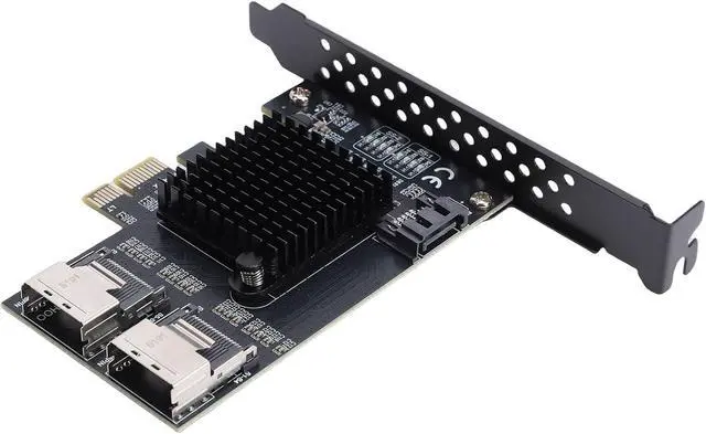 Alt view image 2 of 7 - PCIe to 2 Port SFF8087 Expansion Card, Serial ATA 3.0 6Gbps Adapter with 9 Ports for NAS Desktop Server, Support