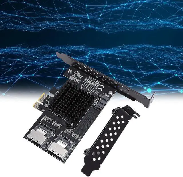 Alt view image 3 of 7 - PCIe to 2 Port SFF8087 Expansion Card, Serial ATA 3.0 6Gbps Adapter with 9 Ports for NAS Desktop Server, Support