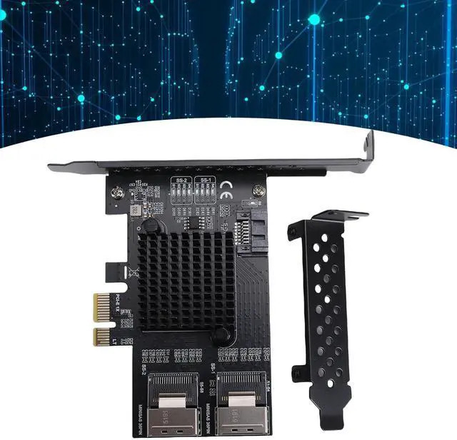 Alt view image 4 of 7 - PCIe to 2 Port SFF8087 Expansion Card, Serial ATA 3.0 6Gbps Adapter with 9 Ports for NAS Desktop Server, Support
