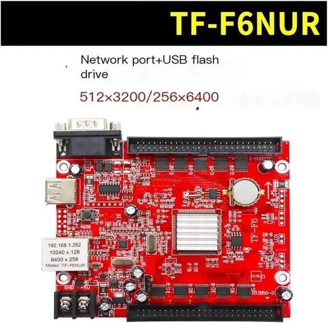 Alt view image 2 of 5 - Control Card TF-F6NUR Network Port Card U Disk Serial Port Single and Double Color led Display E6NUR F6NUR