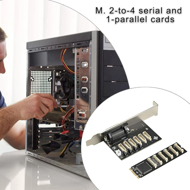 Alt view image 2 of 7 - M+B Key to 232 Adapter Card 4port Expansion Card 232 Controller Card WCH384 Chip