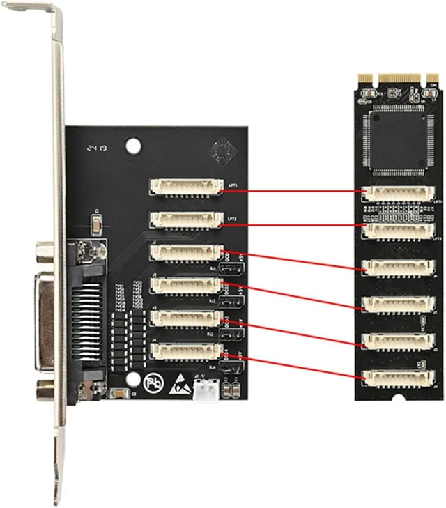 Alt view image 5 of 7 - M+B Key to 232 Adapter Card 4port Expansion Card 232 Controller Card WCH384 Chip